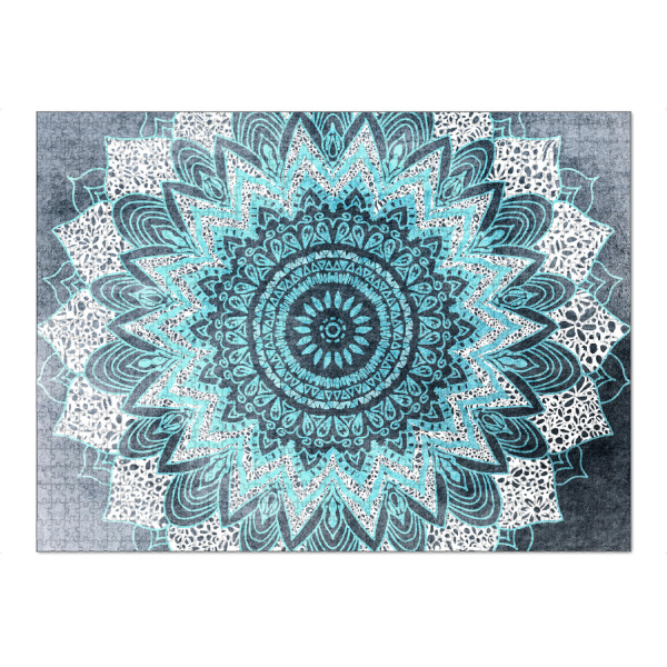 Puzzle Ravensburger "BOHOCHIC MANDALA IN BLUE" artboxONE - Abstrakt,Geometrie,Fashion