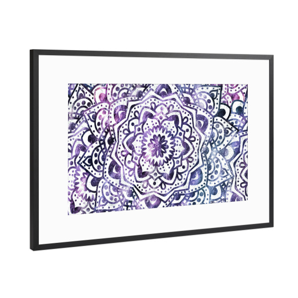 Poster mit Rahmen Schwarz (Metallic) "STARRY NIGHT MANDALA" artboxONE - Abstrakt,Geometrie
