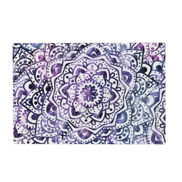 Holzbild "STARRY NIGHT MANDALA" artboxONE - Abstrakt,Geometrie - Mandala,Bohochic,Bohemian,Purple,Weiss,Hippi,Festival,Woodstock