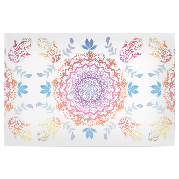 Poster 30x20 cm "BOHO HAMSA MANDALA" artboxONE - Natur,Abstrakt,Geometrie