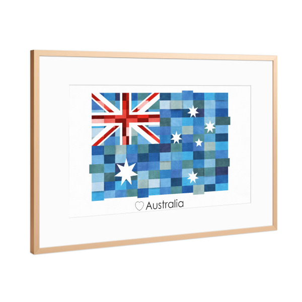 Poster mit Rahmen Kupfer "Australia Flag" artboxONE - Reise,Reise / Länder