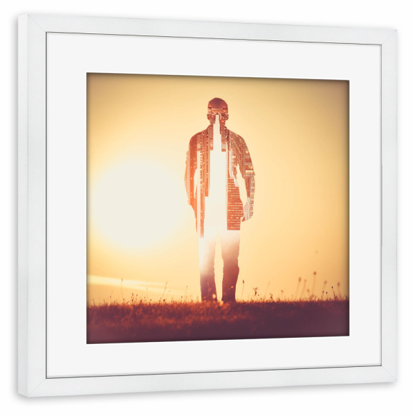 Poster mit Rahmen weiß "Think-Twice" artboxONE - Natur,Abstrakt,Architektur