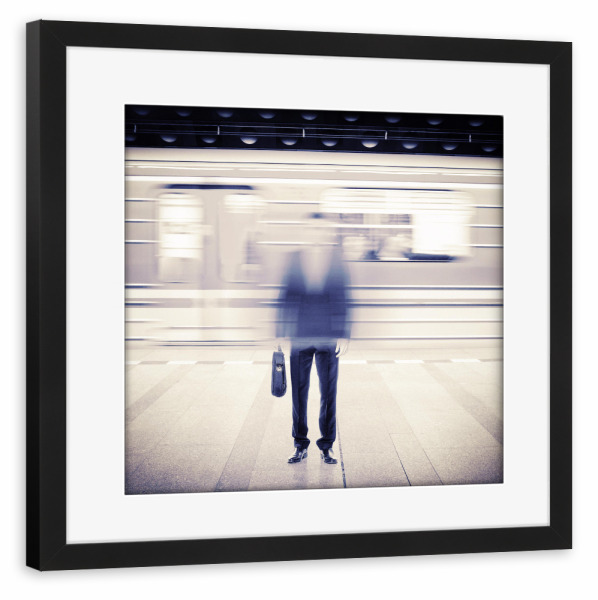 Poster mit Rahmen schwarz "Subwaytional" artboxONE - Abstrakt,Menschen,Schwarzweiß