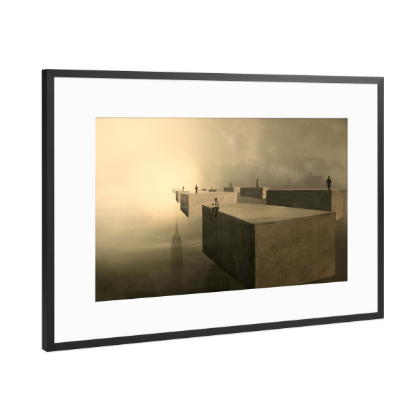 Poster mit Rahmen Schwarz (Metallic) "Passengers" artboxONE - Abstrakt,Architektur