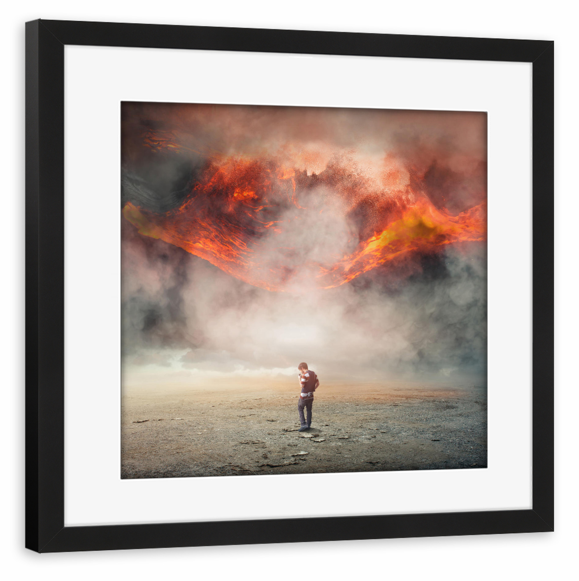 Poster mit Rahmen schwarz "Last Cigarette Blow Up" artboxONE - Natur,Abstrakt