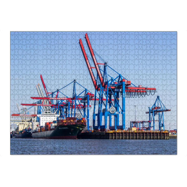 Puzzle Ravensburger "Containerschiff am Burchardkai Hamburg" artboxONE - Städte / Hamburg,Reise,Automobile
