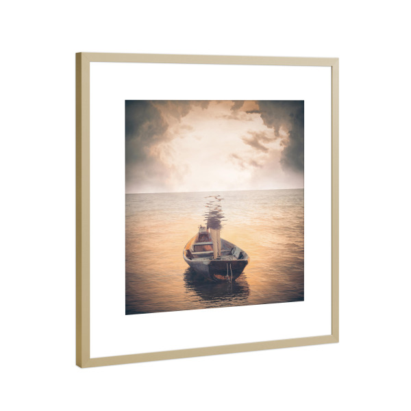 Poster mit Rahmen Gold "Glassea" artboxONE - Natur,Abstrakt
