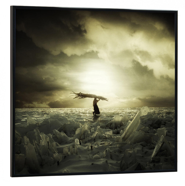 Poster mit schwarzem Rahmen 30x30 cm "Frozen Nation" artboxONE - Natur,Abstrakt,Schwarzweiß