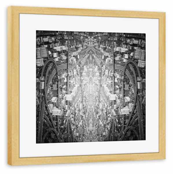 Poster mit Rahmen kiefer "Confluence" artboxONE - Abstrakt,Schwarzweiß,Architektur