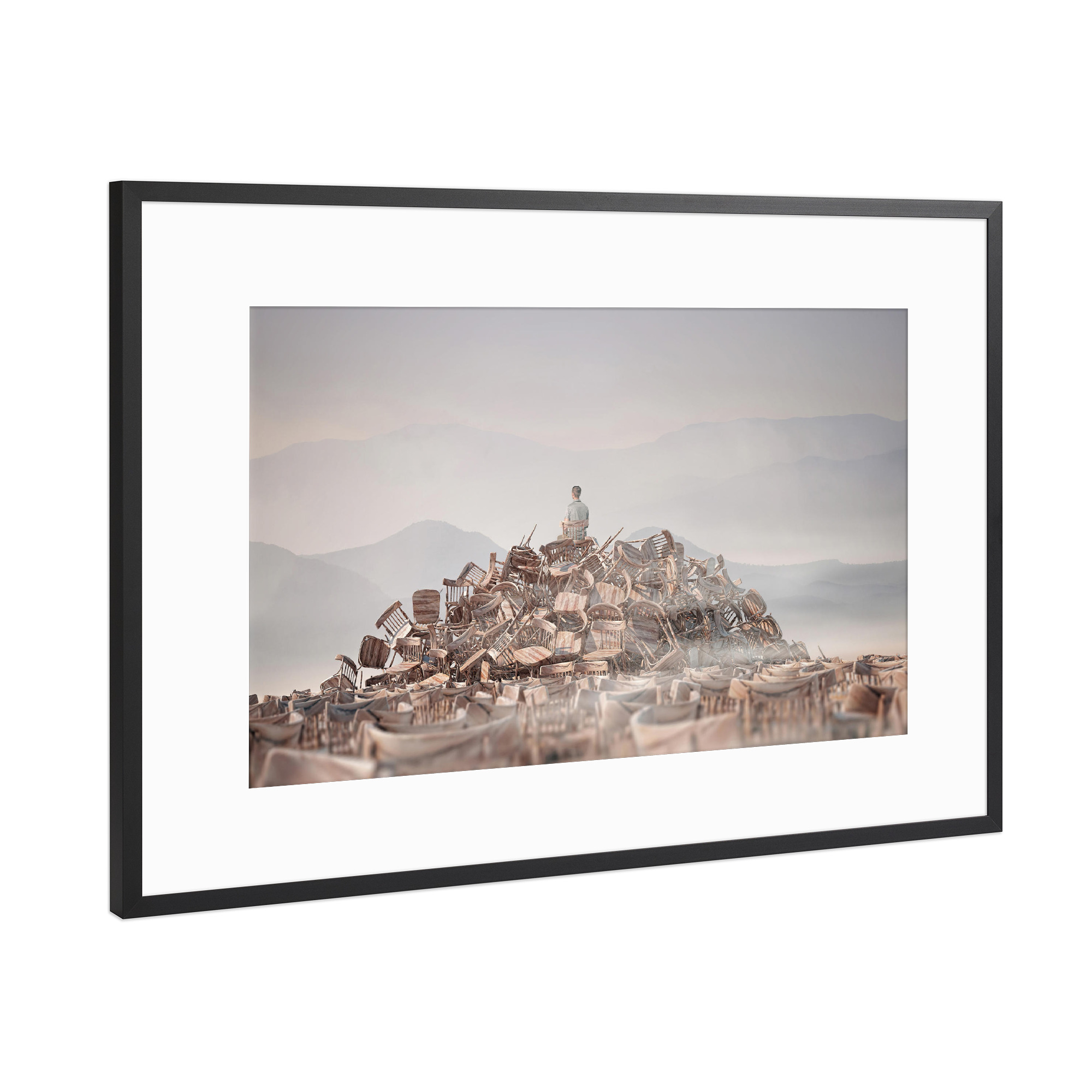 Poster mit Rahmen Schwarz (Metallic) "Chairs Wonderland" artboxONE - Natur,Abstrakt