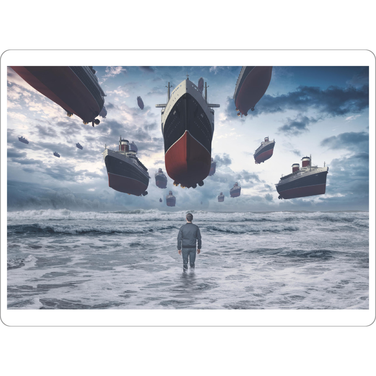 Tischset "Kopabli" artboxONE - Natur,Abstrakt,Reise / Strand und Meer - Ship,Sea,Clouds,Levitate,Schiffe,Fliegen,Meer,Ozean,See,Boote - Bild ship