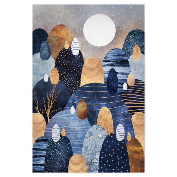 Poster 30x20 cm "Little Land Of Pebbles - Blue" artboxONE - Natur,Abstrakt