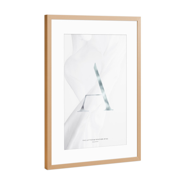 Poster mit Rahmen Kupfer "SILBER LETTER COLLECTION | A" artboxONE - Schwarzweiß,Buchstaben,Buchstaben / A