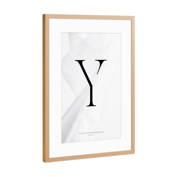 Poster mit Rahmen Kupfer "BLACK LETTER COLLECTION | Y" artboxONE - Schwarzweiß,Buchstaben,Buchstaben / Y