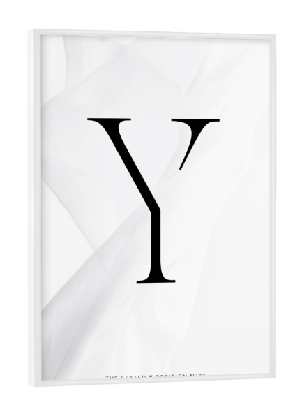 Poster mit weißem Rahmen "BLACK LETTER COLLECTION | Y" artboxONE - Schwarzweiß,Buchstaben,Buchstaben / Y