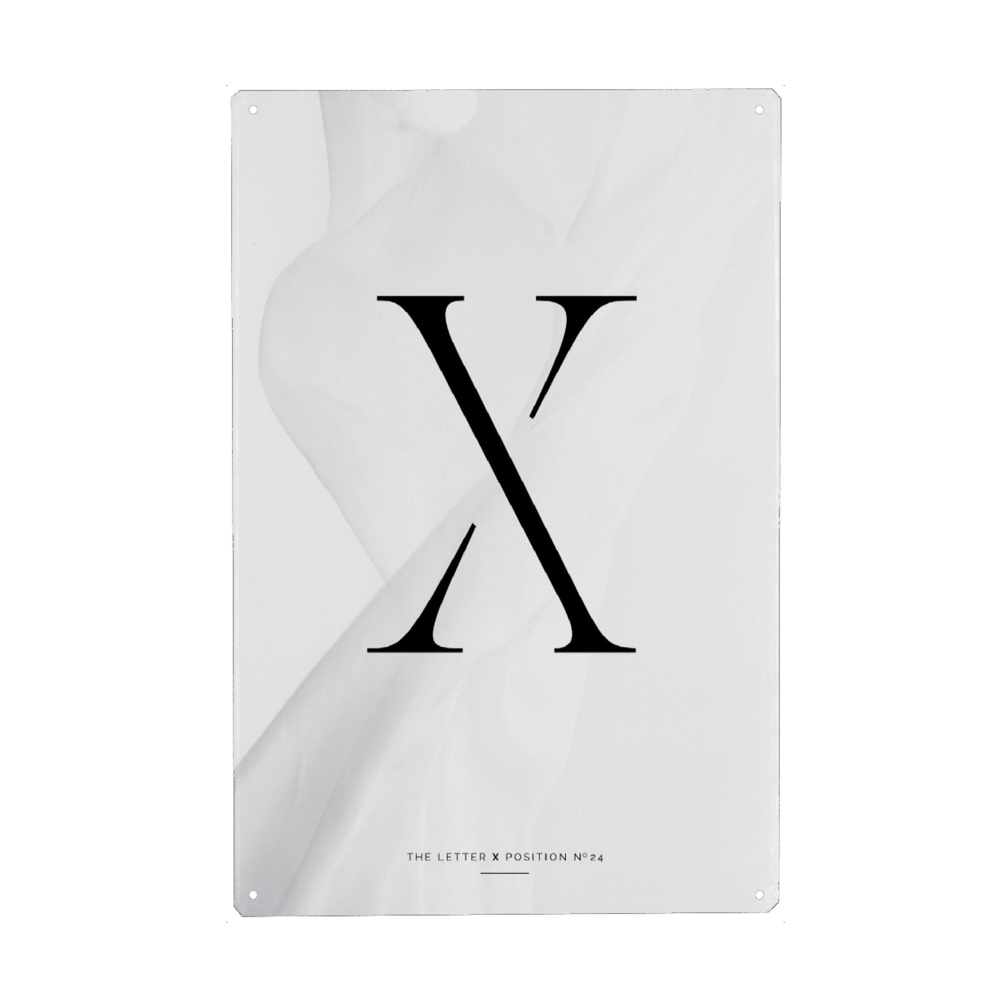 Metall Poster "BLACK LETTER COLLECTION | X" artboxONE - Schwarzweiß,Buchstaben,Buchstaben / X