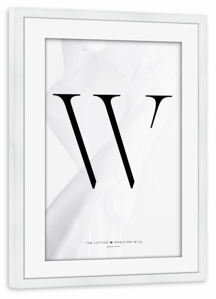 Poster mit Rahmen weiß "BLACK LETTER COLLECTION | W" artboxONE - Schwarzweiß,Buchstaben,Buchstaben / W