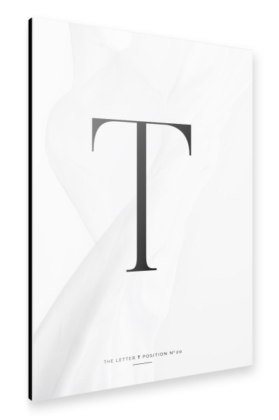 Alu-Dibond "BLACK LETTER COLLECTION | T" 30x20 cm artboxONE