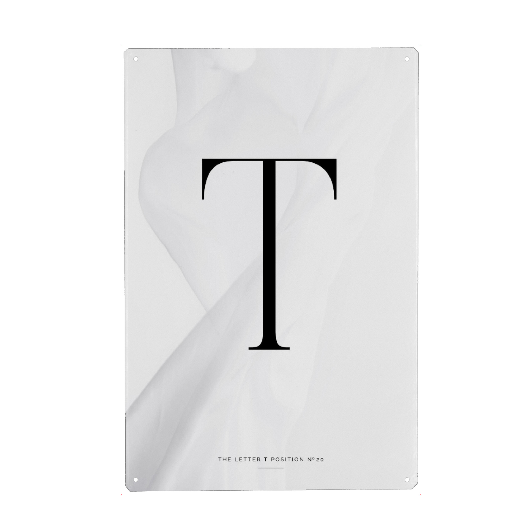 Holzbild "BLACK LETTER COLLECTION | T" artboxONE - Schwarzweiß,Buchstaben,Buchstaben / T