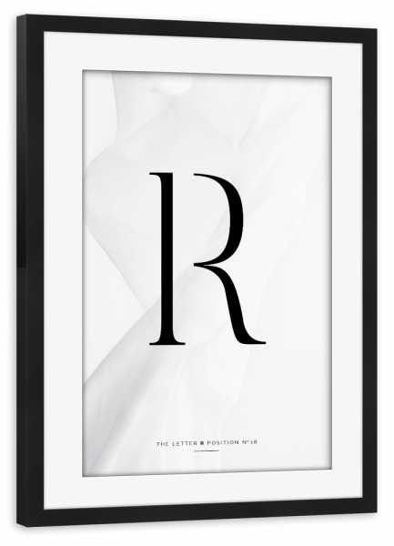 Poster mit Rahmen schwarz "BLACK LETTER COLLECTION | R" artboxONE - Schwarzweiß,Buchstaben,Buchstaben / R