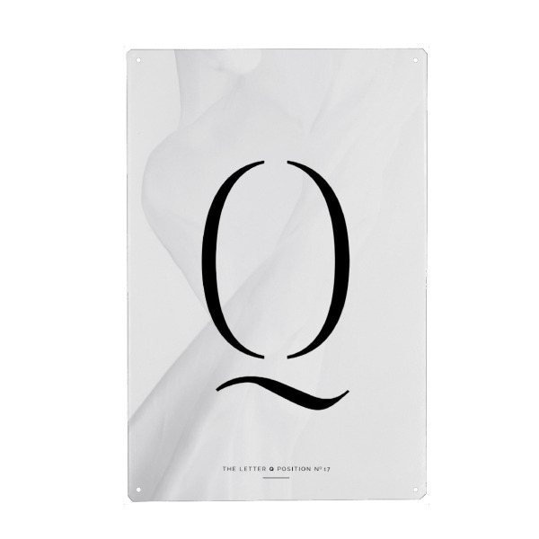 Metall Poster "BLACK LETTER COLLECTION | Q" artboxONE - Schwarzweiß,Buchstaben,Buchstaben / Q