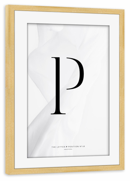 Poster mit Rahmen kiefer "BLACK LETTER COLLECTION | P" artboxONE - Schwarzweiß,Buchstaben,Buchstaben / P