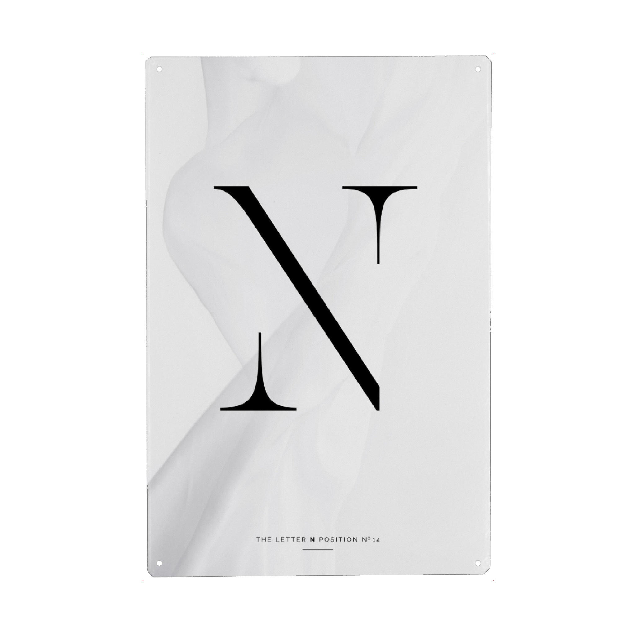 Holzbild "BLACK LETTER COLLECTION | N" artboxONE - Schwarzweiß,Buchstaben,Buchstaben / N