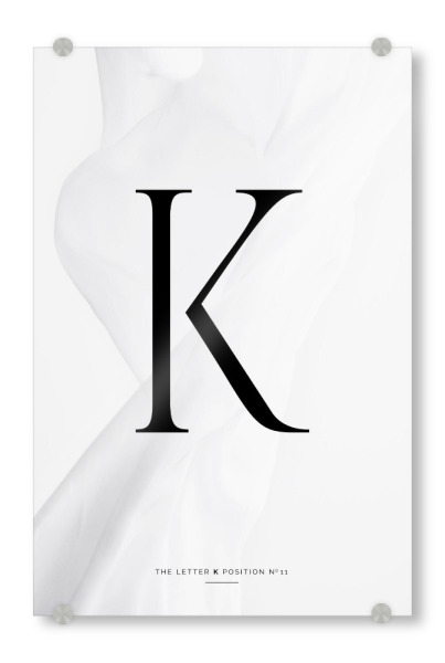 Acrylglasbild "BLACK LETTER COLLECTION | K" artboxONE - Schwarzweiß,Fashion,Buchstaben,Buchstaben / K