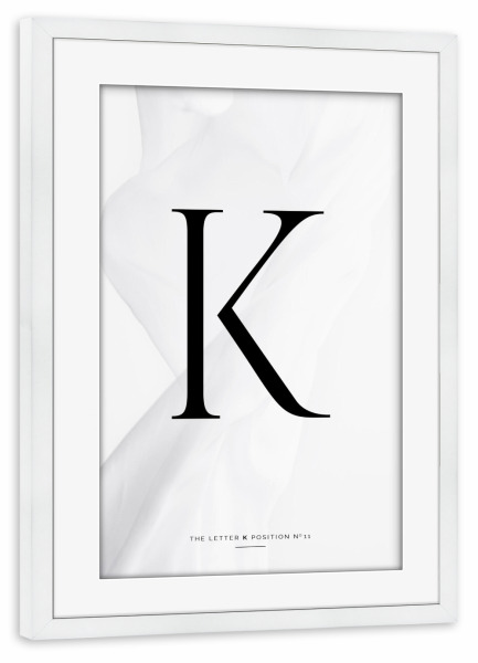 Poster mit Rahmen weiß "BLACK LETTER COLLECTION | K" artboxONE - Schwarzweiß,Fashion,Buchstaben,Buchstaben / K