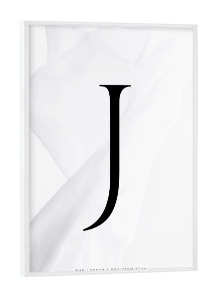 Poster mit weißem Rahmen "BLACK LETTER COLLECTION | J" artboxONE - Schwarzweiß,Fashion,Buchstaben,Buchstaben / J
