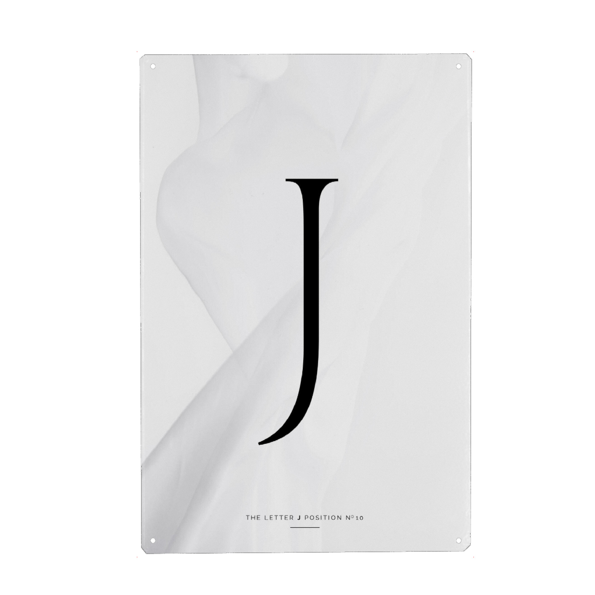Metall Poster "BLACK LETTER COLLECTION | J" artboxONE - Schwarzweiß,Fashion,Buchstaben,Buchstaben / J