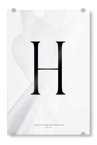 Acrylglasbild "BLACK LETTER COLLECTION | H" artboxONE - Schwarzweiß,Buchstaben,Buchstaben / H