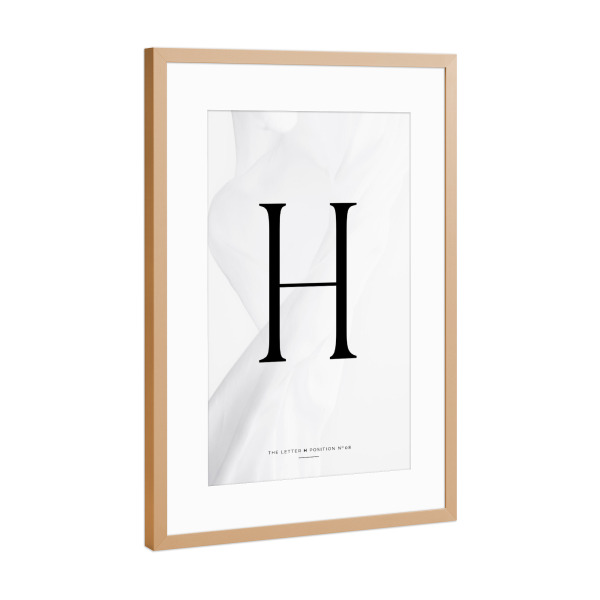 Poster mit Rahmen Kupfer "BLACK LETTER COLLECTION | H" artboxONE - Schwarzweiß,Buchstaben,Buchstaben / H