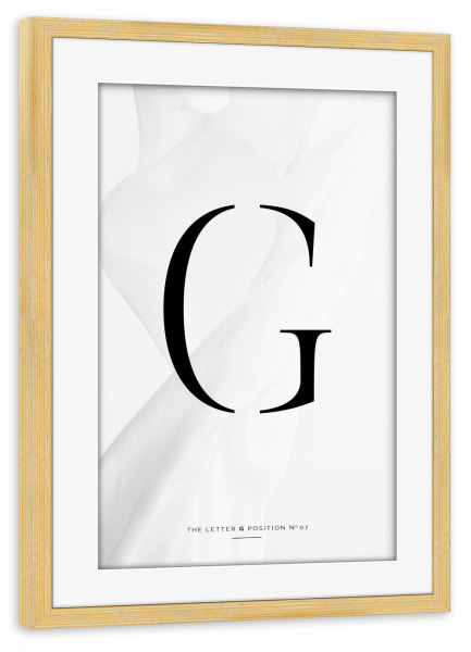 Poster mit Rahmen kiefer "BLACK LETTER COLLECTION | G" artboxONE - Schwarzweiß,Buchstaben,Buchstaben / G