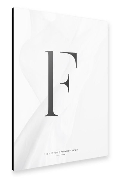Alu-Dibond "BLACK LETTER COLLECTION | F" 30x20 cm artboxONE