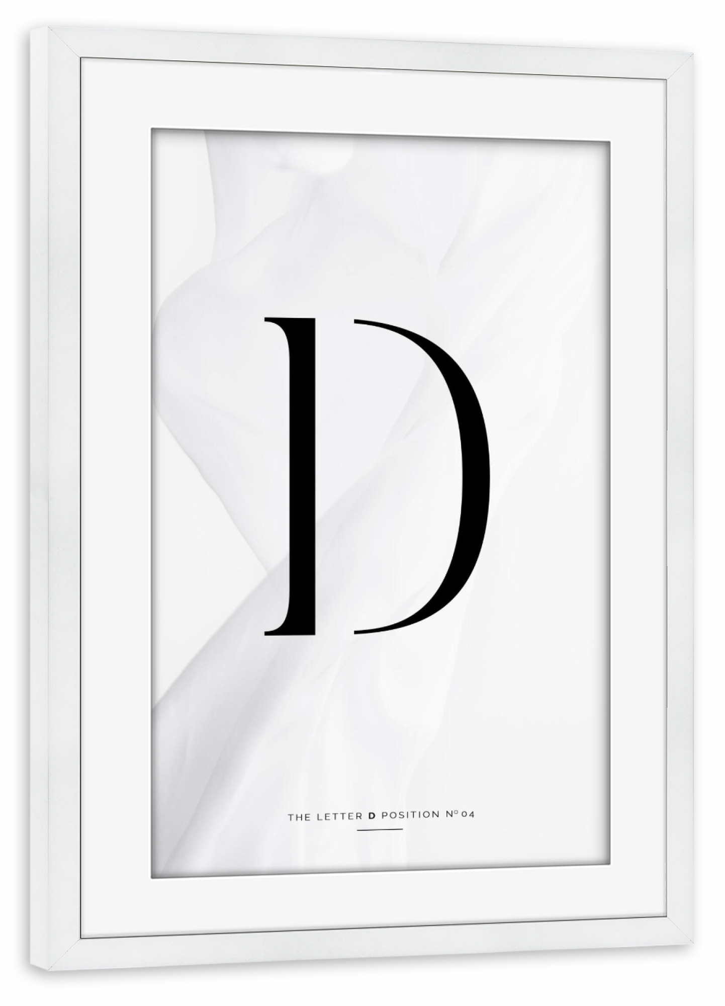 Poster mit Rahmen weiß "BLACK LETTER COLLECTION | D" artboxONE - Schwarzweiß,Buchstaben,Buchstaben / D