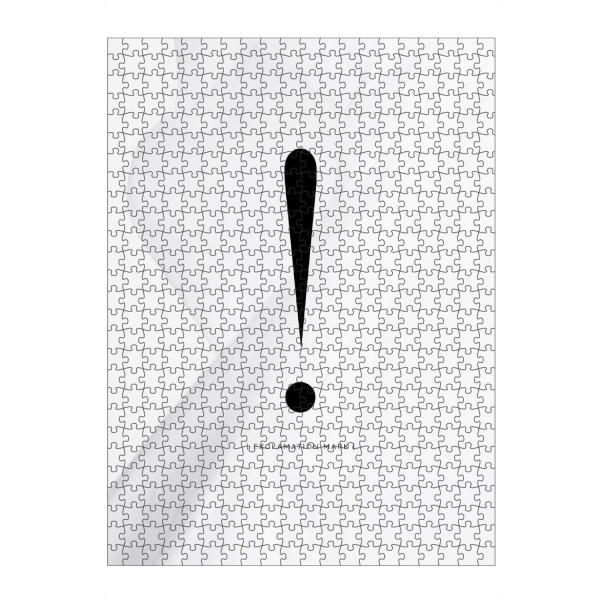 artboxONE Puzzle "AUFRUFUNGSZEICHEN | BLACK" artboxONE - Typografie,Abstrakt,Schwarzweiß