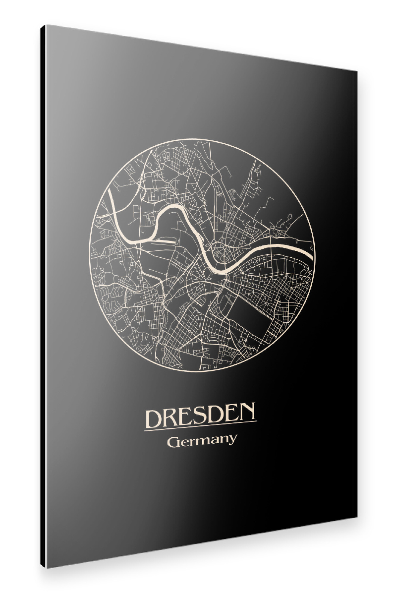 Alu-Dibond "Dresden Germany Retro Map" 30x20 cm artboxONE