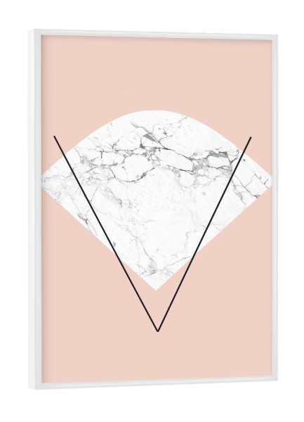 Poster mit weißem Rahmen "Marmorform" artboxONE - Geometrie - Marble,Marmor,Geometrie,Abstrakt,Pastelrosa