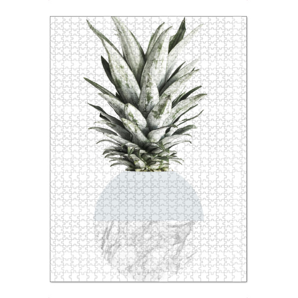 Puzzle Ravensburger "Ananas Grau" artboxONE - Floral - Pineapple,Ananas,Marmor,Frucht,Gesund,Obst,Abstrakt,Marble,Fruit,Healthy - Bild