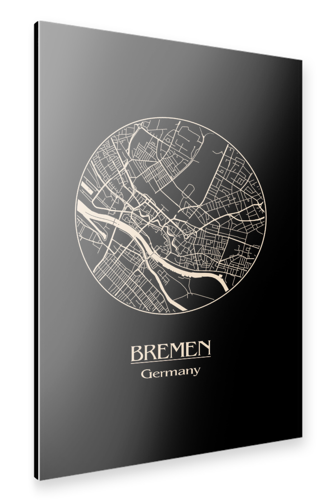 Alu-Dibond "Bremen Germany Retro Map" 30x20 cm artboxONE