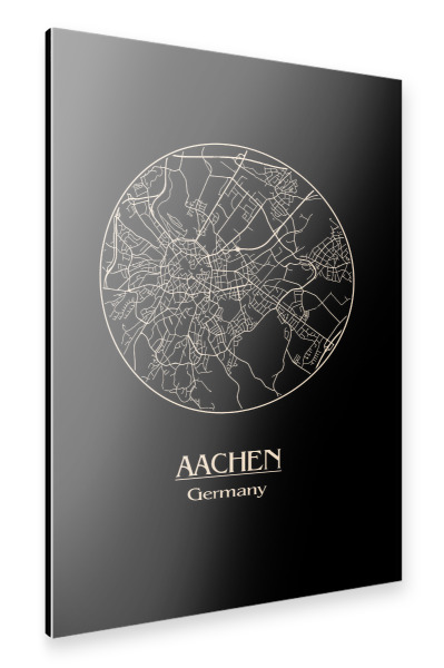 Alu-Dibond "Aachen Retro Map" 30x20 cm artboxONE