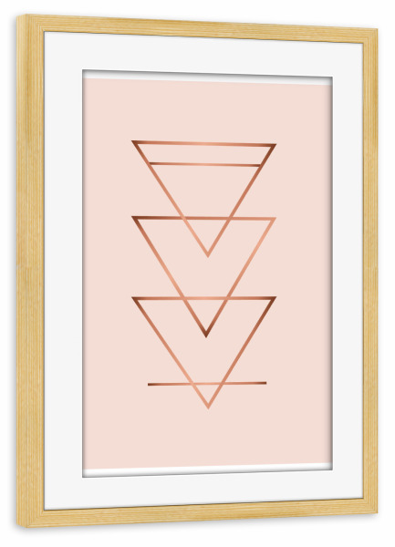 Poster mit Rahmen kiefer "Poster Dreiecke" artboxONE - Geometrie - Geometrisch,Dreiecke,Triangle,Dreieck,Mathematik,Formel,Geometrie