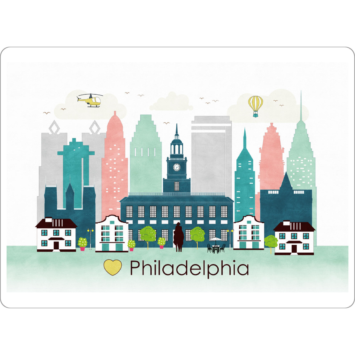Tischset "Philadelphia Skyline" artboxONE - Städte,Reise,Städte / Weitere