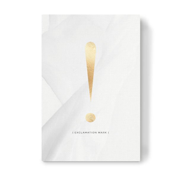 Leinwandbild "AUSRUFUNGSZEICHEN | GOLD" artboxONE - Typografie,Abstrakt,Schwarzweiß