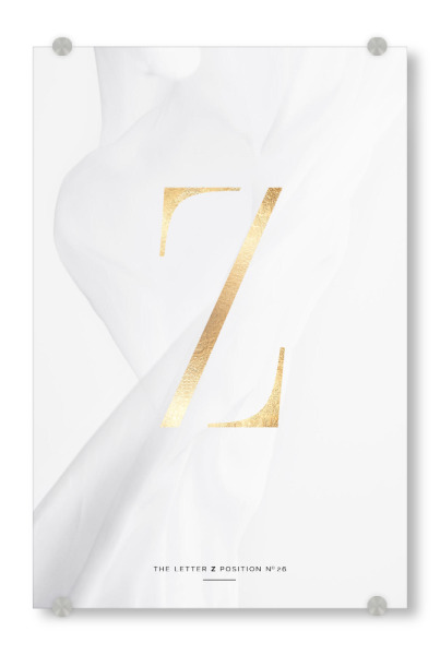 Acrylglasbild "GOLD LETTER COLLECTION | Z" artboxONE - Schwarzweiß,Buchstaben,Buchstaben / Z