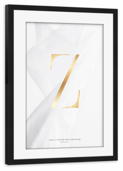 Poster mit Rahmen schwarz "GOLD LETTER COLLECTION | Z" artboxONE - Schwarzweiß,Buchstaben,Buchstaben / Z