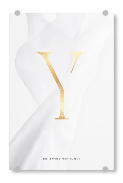 Acrylglasbild "GOLD LETTER COLLECTION | Y" artboxONE - Schwarzweiß,Buchstaben,Buchstaben / Y