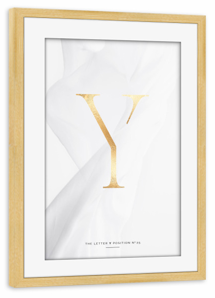 Poster mit Rahmen kiefer "GOLD LETTER COLLECTION | Y" artboxONE - Schwarzweiß,Buchstaben,Buchstaben / Y