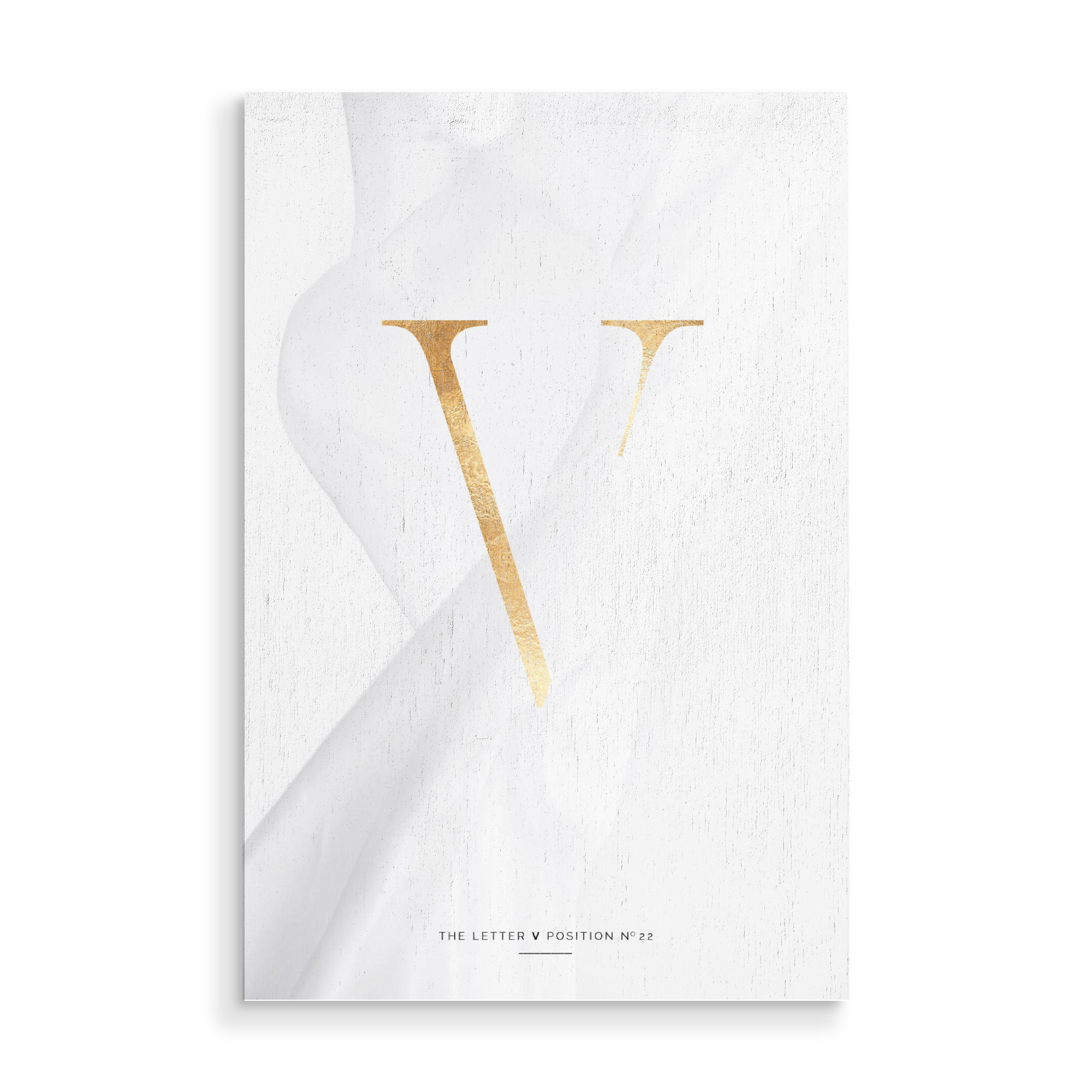 Holzbild "GOLD LETTER COLLECTION | V" artboxONE - Schwarzweiß,Buchstaben,Buchstaben / V